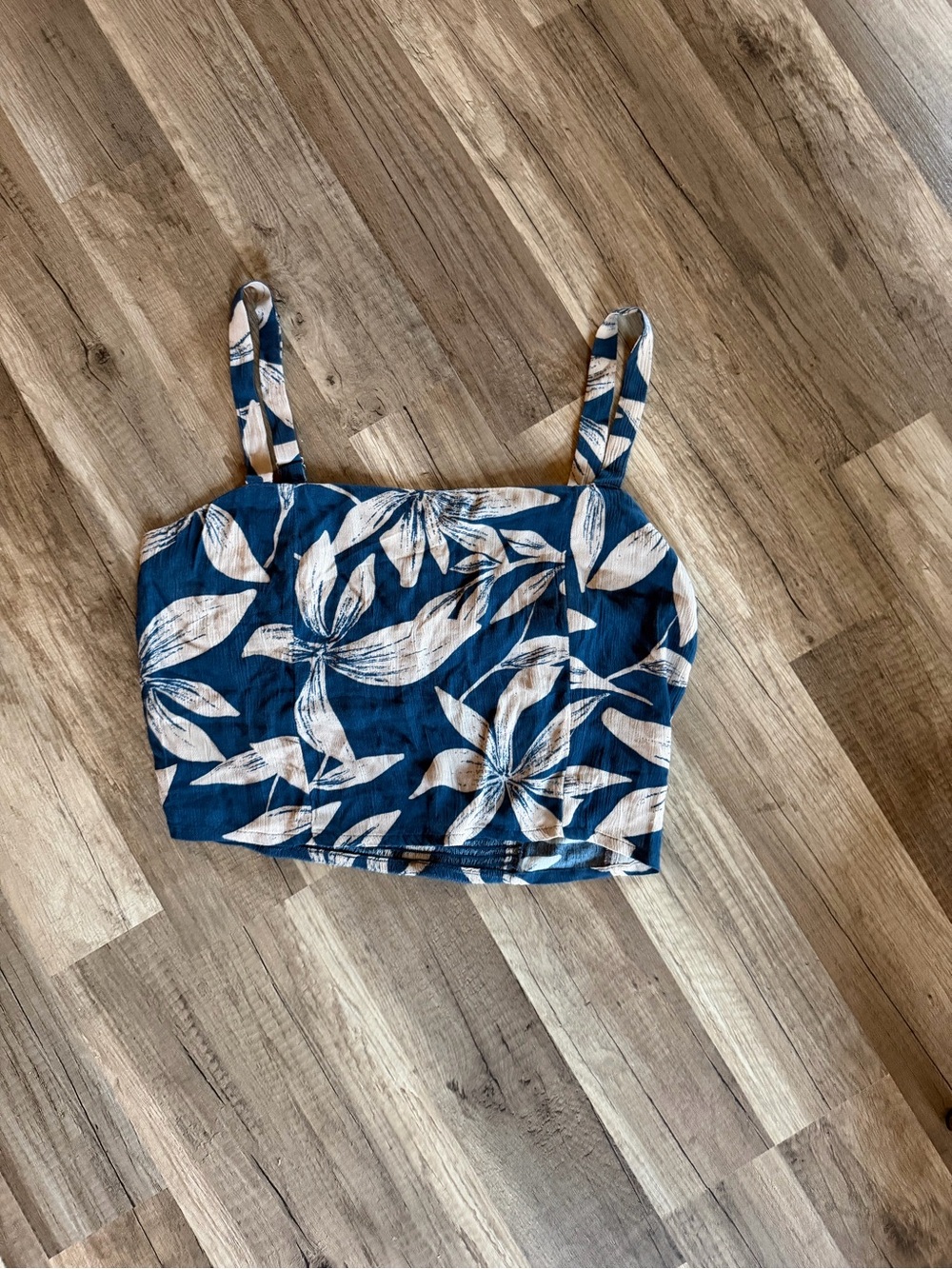 Volcom Navy Blue Floral Cropped Cami